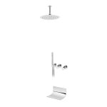 Bruma Avalon Bateria wannowo-natryskowa podtynkowa z deszczownicą sufitową Ø 250 mm wylewką i słuchawką prysznicową Chrom 1893651CR