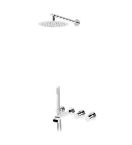 Bruma Avalon Bateria wannowo-natryskowa podtynkowa z deszczownicą Ø 250 mm i słuchawką prysznicową Chrom 1893031CR