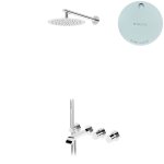 Bruma Avalon Bateria wannowo-natryskowa podtynkowa z deszczownicą Ø 250 mm i słuchawką prysznicową Pure White 1893031PW