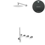 Bruma Avalon Bateria wannowo-natryskowa podtynkowa z deszczownicą Ø 250 mm i słuchawką prysznicową Gunmetal 1893031MG