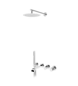 Bruma Avalon Bateria wannowo-natryskowa podtynkowa z deszczownicą Ø 250 mm i słuchawką prysznicową Chrom 1892404CR