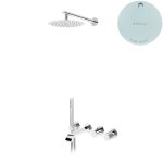 Bruma Avalon Bateria wannowo-natryskowa podtynkowa z deszczownicą Ø 250 mm i słuchawką prysznicową Pure White 1892404PW