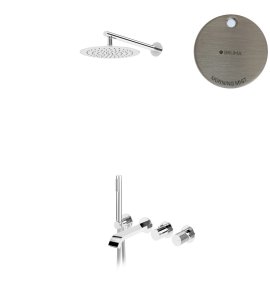 Bruma Avalon Bateria wannowo-natryskowa podtynkowa z deszczownicą Ø 250 mm i słuchawką prysznicową Morning Mist 1892404MM