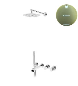 Bruma Avalon Bateria wannowo-natryskowa podtynkowa z deszczownicą Ø 250 mm i słuchawką prysznicową Sunrise 1892404SR