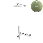 Bruma Avalon Bateria wannowo-natryskowa podtynkowa z deszczownicą Ø 250 mm i słuchawką prysznicową Sunrise 1892404SR
