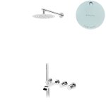 Bruma Avalon Bateria wannowo-natryskowa podtynkowa z deszczownicą Ø 250 mm i słuchawką prysznicową Pure White 1892405PW