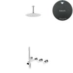 Bruma Avalon Bateria wannowo-natryskowa podtynkowa z deszczownicą sufitową Ø 250 mm i słuchawką prysznicową Gunmetal 1893331MG