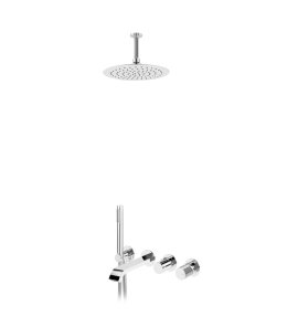 Bruma Avalon Bateria wannowo-natryskowa podtynkowa z deszczownicą sufitową Ø 250 mm i słuchawką prysznicową Chrom 1892505CR