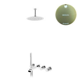 Bruma Avalon Bateria wannowo-natryskowa podtynkowa z deszczownicą sufitową Ø 250 mm i słuchawką prysznicową Sunrise 1892505SR