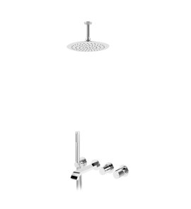 Bruma Avalon Bateria wannowo-natryskowa podtynkowa z deszczownicą sufitową Ø 250 mm i słuchawką prysznicową Chrom 1892506CR