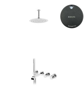 Bruma Avalon Bateria wannowo-natryskowa podtynkowa z deszczownicą sufitową Ø 250 mm i słuchawką prysznicową Gunmetal 1892506MG