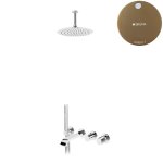 Bruma Avalon Bateria wannowo-natryskowa podtynkowa z deszczownicą sufitową Ø 250 mm i słuchawką prysznicową Sunset 1892506SS