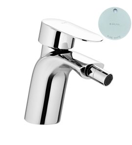 Bruma Spring Bateria bidetowa jednootworowa bez korka Pure White 1120200PW