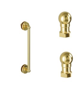 Burlington 1850 Victorian Uchwyt do drzwi i dwa zwieńczenia drzwi do wnęki kabiny prysznicowej gold CQ1850HDFNG