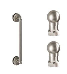 Burlington 1850 Victorian Uchwyt do drzwi i dwa zwieńczenia drzwi do wnęki kabiny prysznicowej brushed nickel CQ1850HDFNL