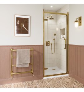 Burlington Classique Drzwi prysznicowe otwierane 90x200 gold CQHDGC0900