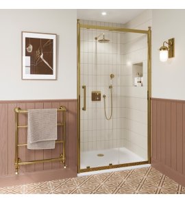Burlington Classique Drzwi prysznicowe suwane 120x200 gold CQSLGC1200