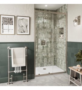 Burlington Classique Drzwi prysznicowe suwane 120x200 brushed nickel CQSLLC1200