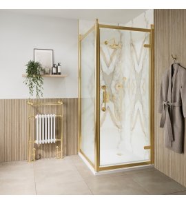 Burlington Classique Kabina prysznicowa 90x90x200 gold CQHDGC0900+CQSPGC0900