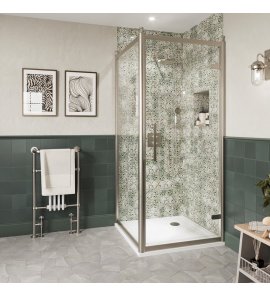 Burlington Classique Kabina prysznicowa 90x90x200 brushed nickel CQHDLC0900+CQSPLC0900