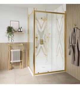 Burlington Classique Kabina prysznicowa 120x90x200 gold CQSLGC1200+CQSPGC0900