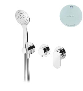 Bruma Spring Bateria natryskowy podtynkowa ze słuchawką 3-drożna Pure White 1122000PW