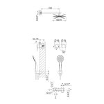 Bruma Spring Zestaw natryskowy z deszczownicą Ø 250 mm ścienną i słuchawką prysznicową Gunmetal 1127400MG