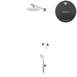 Bruma Spring Zestaw natryskowy z deszczownicą Ø 250 mm ścienną i słuchawką prysznicową Gunmetal 1127400MG