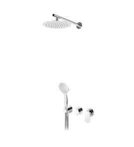 Bruma Spring Zestaw natryskowy z deszczownicą Ø 250 mm ścienną i słuchawką prysznicową Chrom 1125721CR