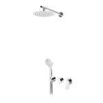 Bruma Spring Zestaw natryskowy z deszczownicą Ø 250 mm ścienną i słuchawką prysznicową Chrom 1125721CR