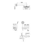 Bruma Spring Zestaw natryskowy z deszczownicą Ø 250 mm ścienną i słuchawką prysznicową Gunmetal 1125721MG