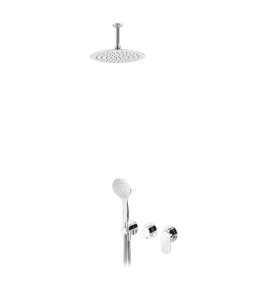 Bruma Spring Zestaw natryskowy z deszczownicą Ø 250 mm sufitową i słuchawką prysznicową Chrom 1125821CR