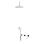 Bruma Spring Zestaw natryskowy z deszczownicą Ø 250 mm sufitową i słuchawką prysznicową Chrom 1125821CR