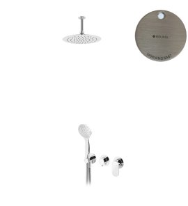 Bruma Spring Zestaw natryskowy z deszczownicą Ø 250 mm sufitową i słuchawką prysznicową Morning Mist 1125821MM