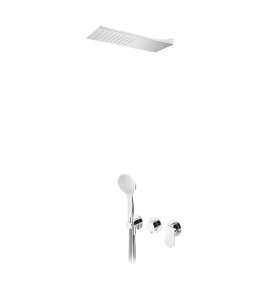 Bruma Spring Zestaw natryskowy z deszczownicą ścienną i słuchawką prysznicową Chrom 1125741CR