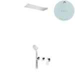 Bruma Spring Zestaw natryskowy z deszczownicą ścienną i słuchawką prysznicową Pure White 1125741PW