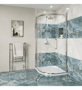 Burlington Classique Kabina prysznicowa półokrągła, drzwi suwane 90x90x200 chrom CQQSSC0900