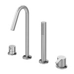   Bruma X-Alpha Bateria 4-otworowa wannowa na brzeg wanny Satin stainless steel 1869901IS W MAGAZYNIE!!