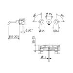 Bruma X-Alpha Bateria umywalkowa podtynkowa 150 mm Satin stainless steel 1860109IS