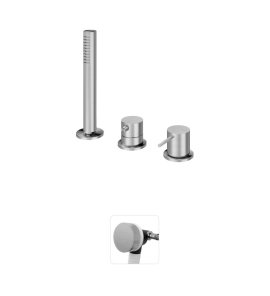 Bruma X-Alpha Zestaw wannowo-natryskowy na brzeg wanny Satin stainless steel 1865212IS
