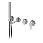 Bruma X-Alpha Bateria wannowo-natryskowa podtynkowa z wylewką Satin stainless steel 1864801IS