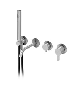 Bruma X-Alpha Bateria wannowo-natryskowa podtynkowa z wylewką Satin stainless steel 1864901IS