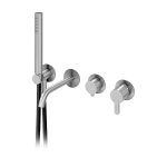 Bruma X-Alpha Bateria wannowo-natryskowa podtynkowa z wylewką Satin stainless steel 1864901IS