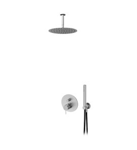 Bruma X-Alpha Zestaw natryskowy podtynkowy z deszczownicą Ø 250 mm na ramieniu sufitowym Satin stainless steel 1865662IS