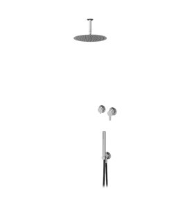 Bruma X-Alpha Zestaw natryskowy podtynkowy z deszczownicą Ø 250 mm na ramieniu sufitowym Satin stainless steel 1863602IS