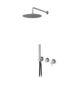   Bruma X-Alpha Zestaw natryskowy podtynkowy z deszczownicą Ø 250 mm na ramieniu ściennym Satin stainless steel 1867822IS 