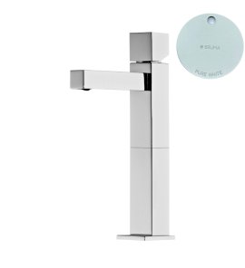 Bruma Escudo Bateria umywalkowa wysoka jednootworowa bez korka Pure White 1022102PW