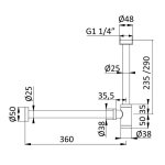 Bruma X-Alpha Syfon 1 1/4" Satin stainless steel 1861370IS
