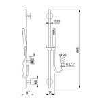   Bruma X-Alpha Zestaw natryskowy ze słuchawką prysznicową na drążku Satin stainless steel 1863105IS W MAGAZYNIE!!
