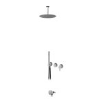 Bruma X-Alpha Zestaw wannowo-natryskowy podtynkowy z deszczownicą Ø 250 mm na ramieniu sufitowym Satin stainless steel 1863611IS